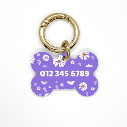 Purple Daisy Pet ID Tag