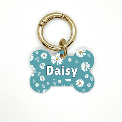 Teal Daisy Pet ID Tag