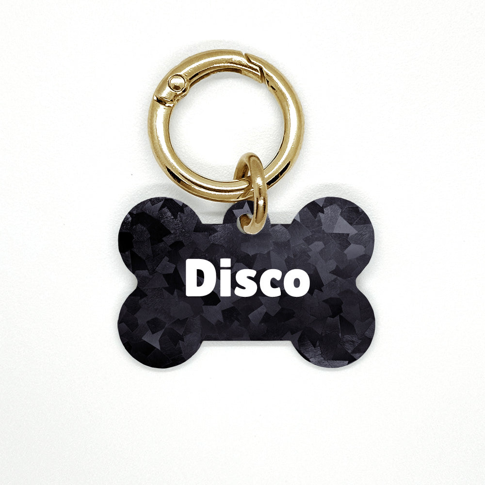 Black Disco Pet ID Tag