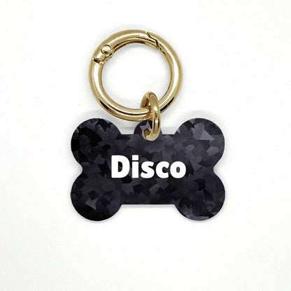Black Disco Pet ID Tag