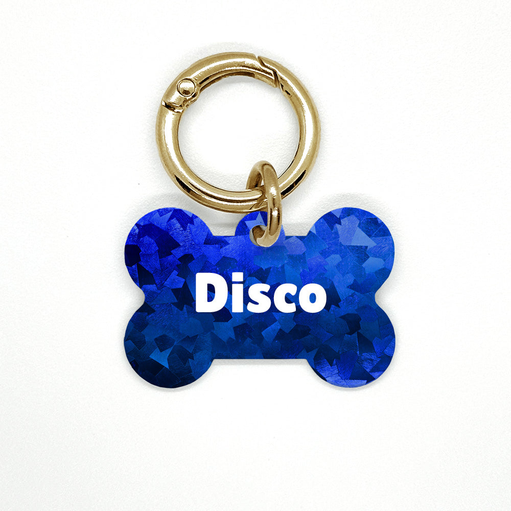 Blue Disco Pet ID Tag