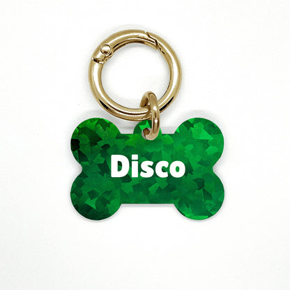 Green Disco Pet ID Tag