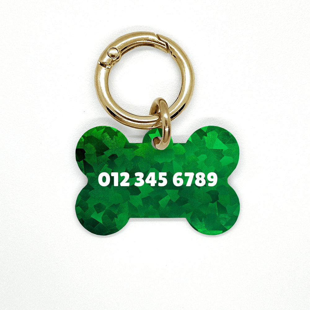 Green Disco Pet ID Tag