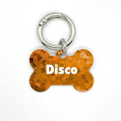 Orange Disco Pet ID Tag - DogMe