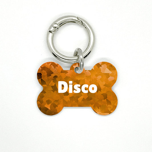 Orange Disco Pet ID Tag - DogMe