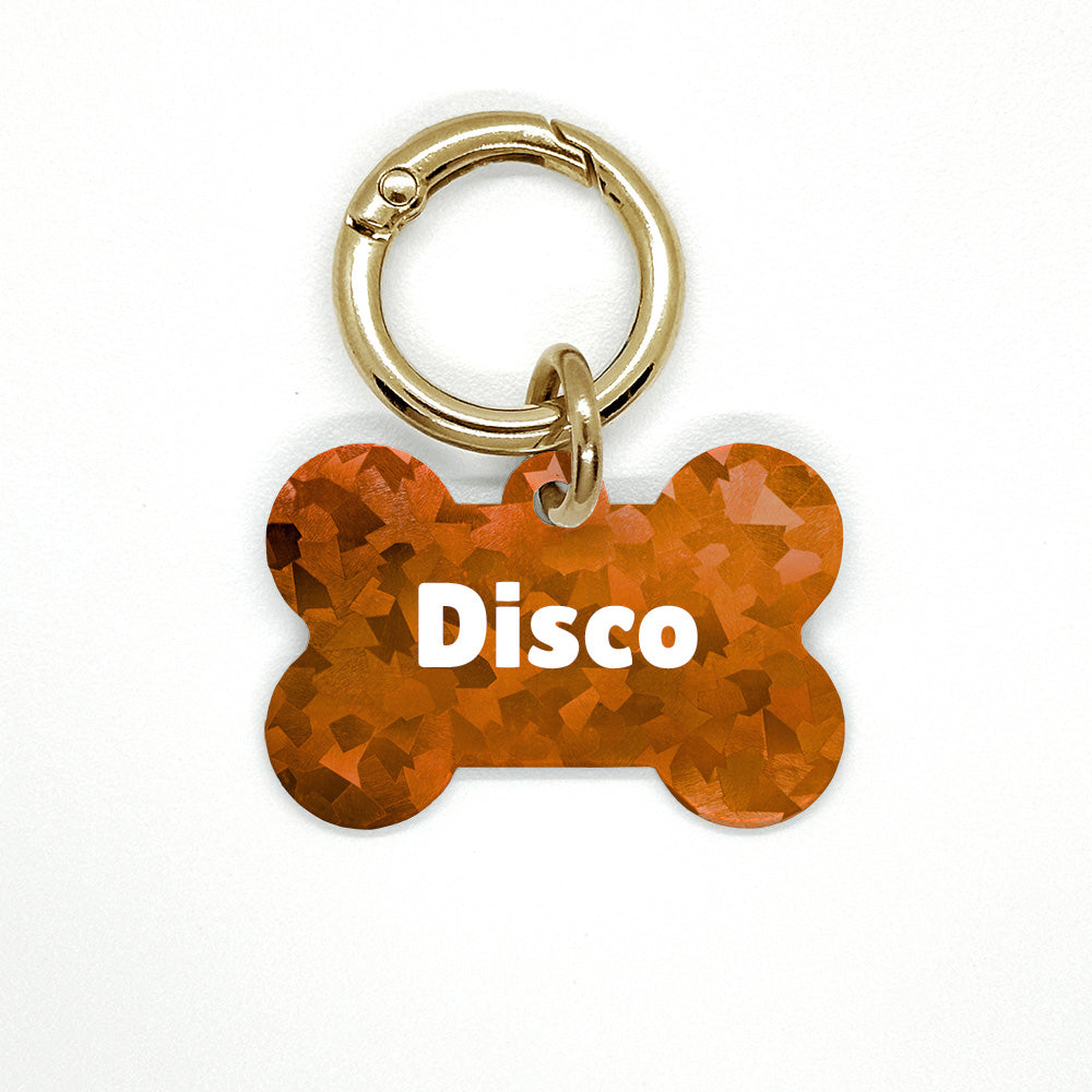 Orange Disco Pet ID Tag