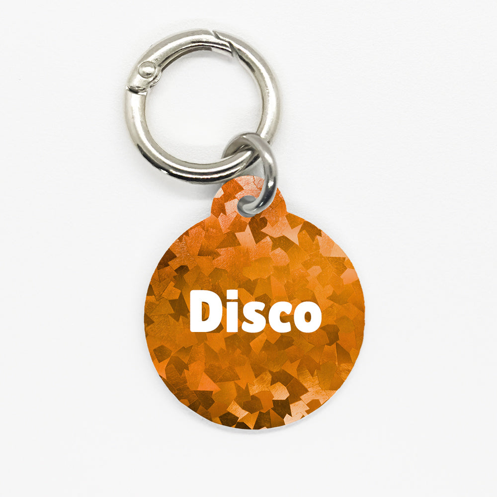 Orange Disco Pet ID Tag - DogMe