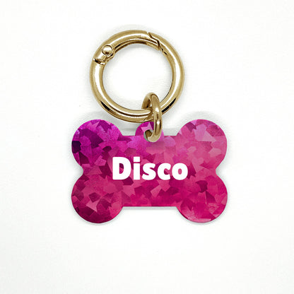 Pink Disco Pet ID Tag