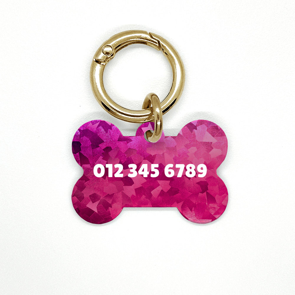 Pink Disco Pet ID Tag
