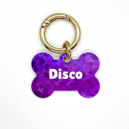 Purple Disco Pet ID Tag