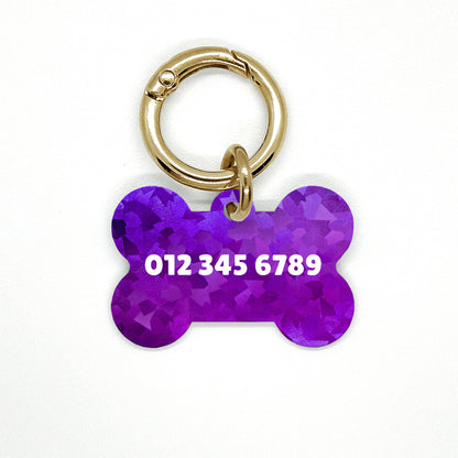 Purple Disco Pet ID Tag