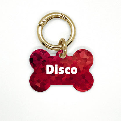 Red Disco Pet ID Tag
