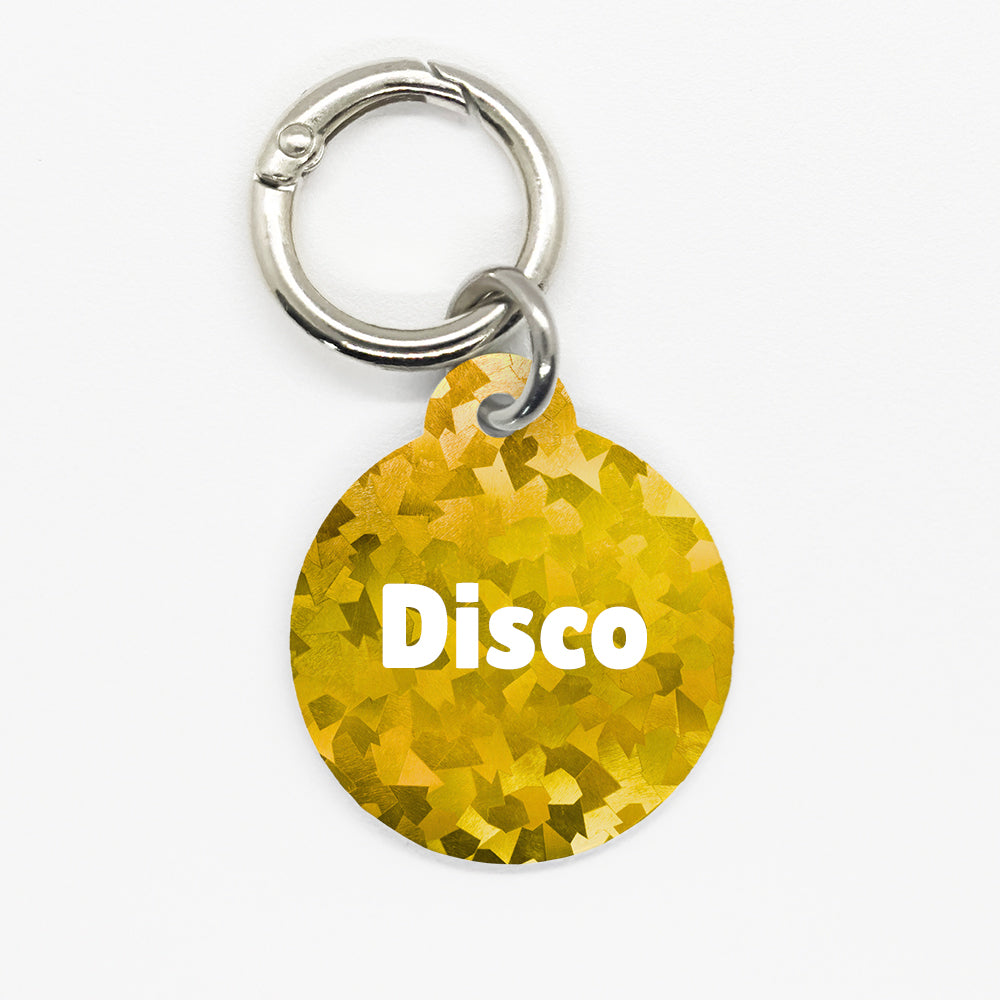 Yellow Disco Pet ID Tag - DogMe