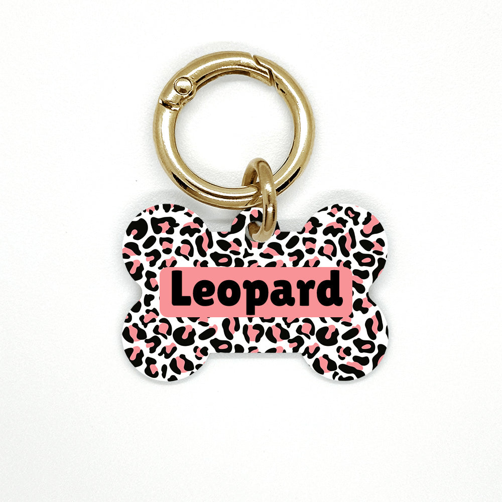 Pink Leopard Pet ID Tag