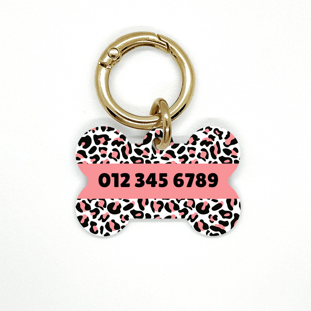 Pink Leopard Pet ID Tag
