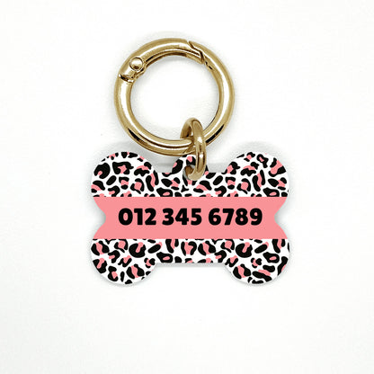 Pink Leopard Pet ID Tag