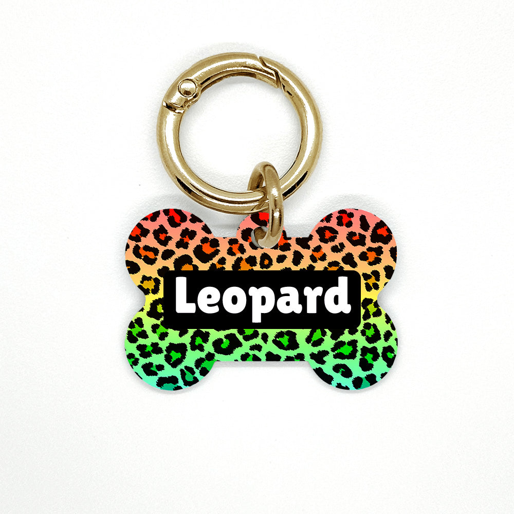 Rainbow Leopard Pet ID Tag