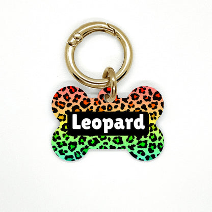Rainbow Leopard Pet ID Tag