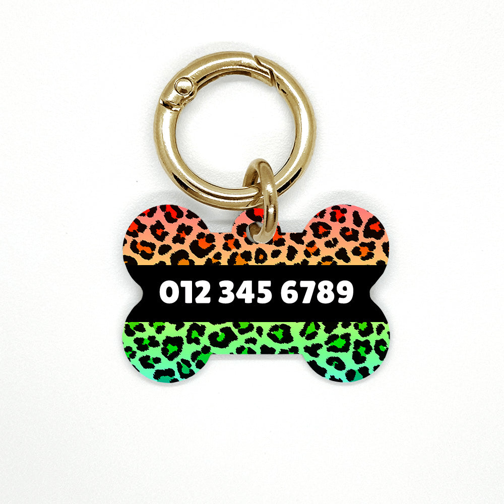 Rainbow Leopard Pet ID Tag
