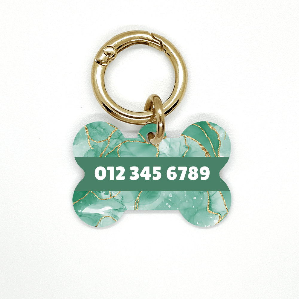 Green Marble Pet ID Tag