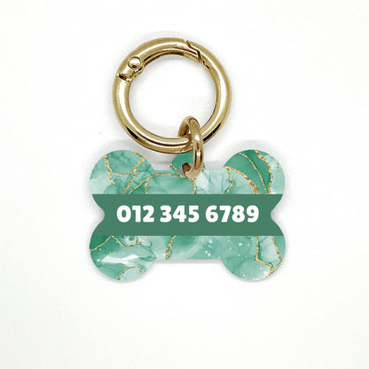 Green Marble Pet ID Tag
