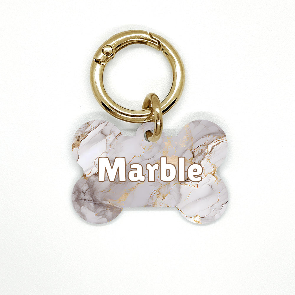 Grey Marble Pet ID Tag