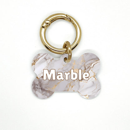Grey Marble Pet ID Tag