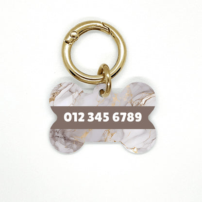 Grey Marble Pet ID Tag