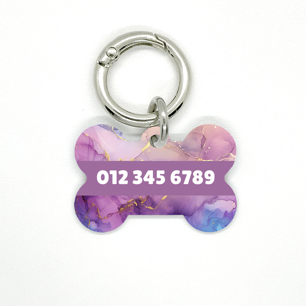 Purple & Blue Marble Pet ID Tag - DogMe