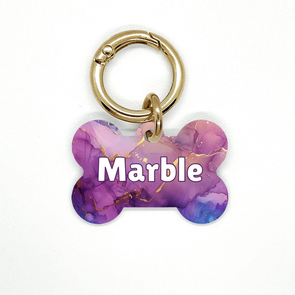 Purple & Blue Marble Pet ID Tag