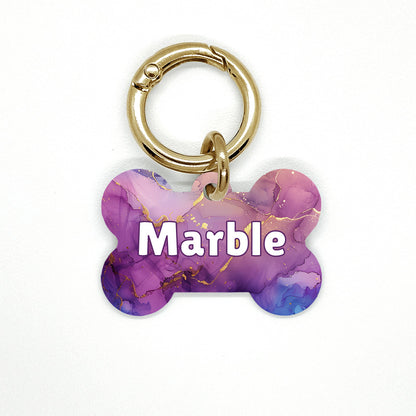 Purple & Blue Marble Pet ID Tag