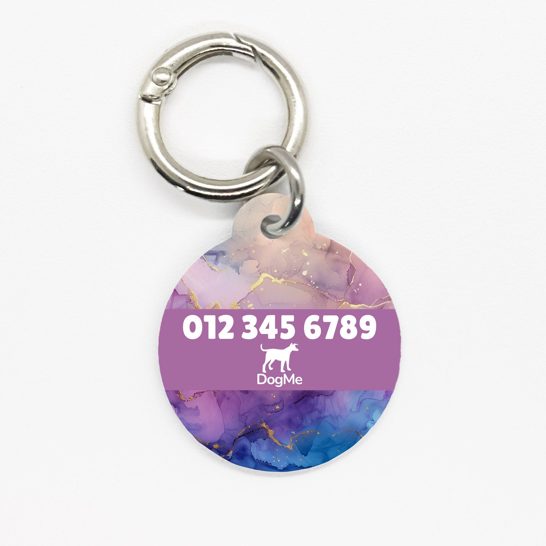 Purple & Blue Marble Pet ID Tag - DogMe
