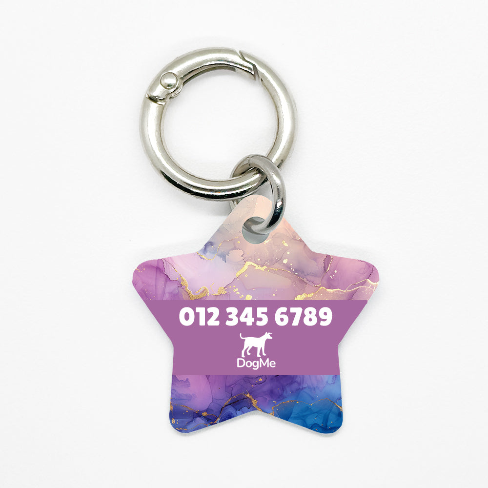 Purple & Blue Marble Pet ID Tag - DogMe