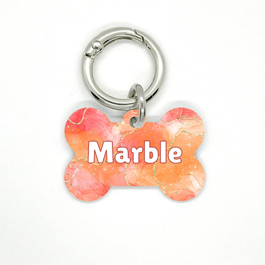 Orange Marble Pet ID Tag - DogMe