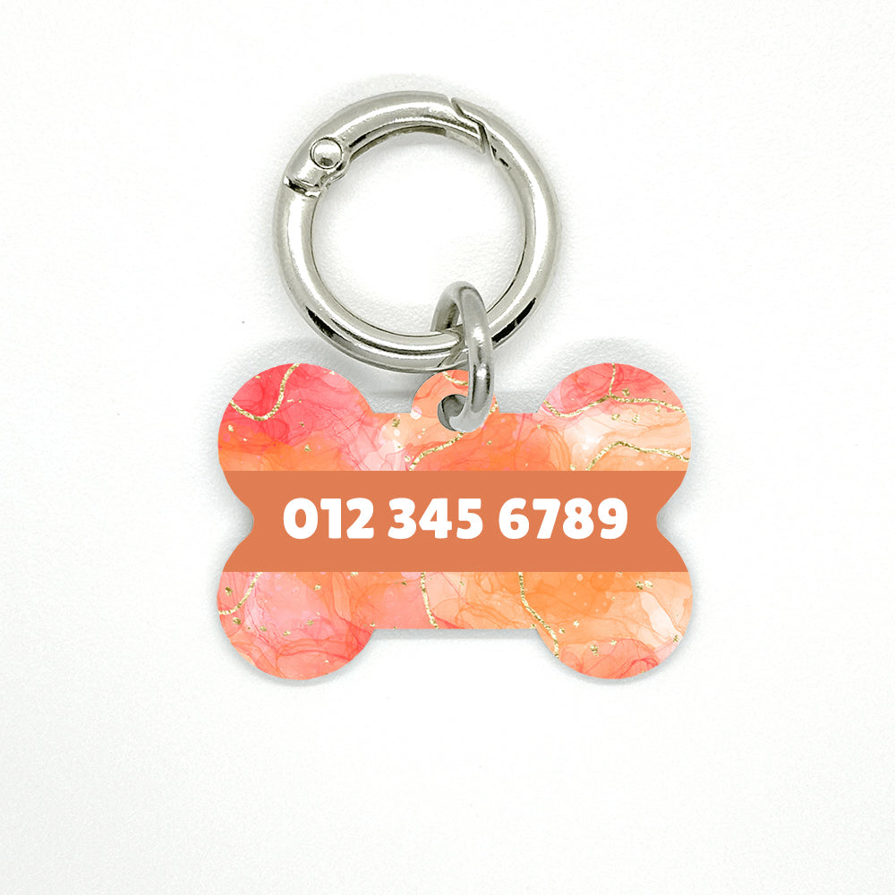 Orange Marble Pet ID Tag - DogMe
