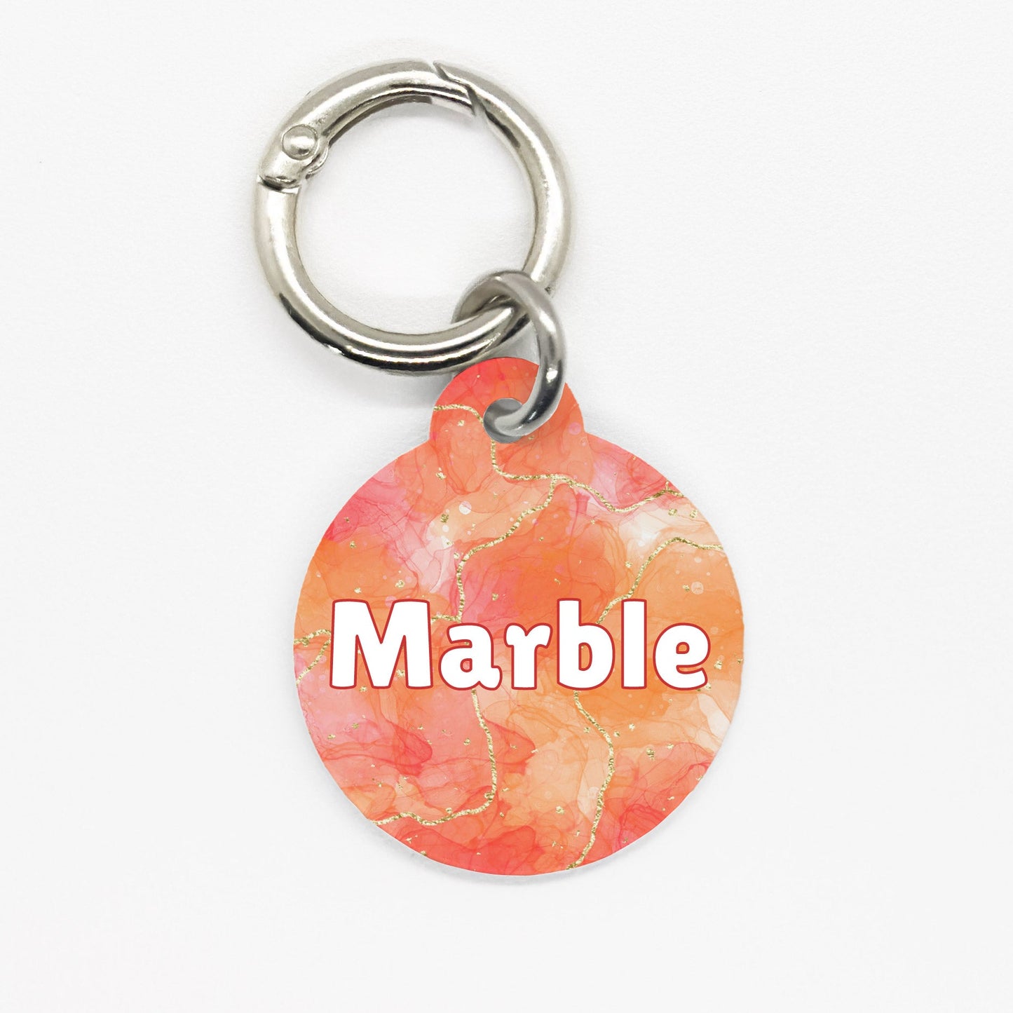 Orange Marble Pet ID Tag - DogMe