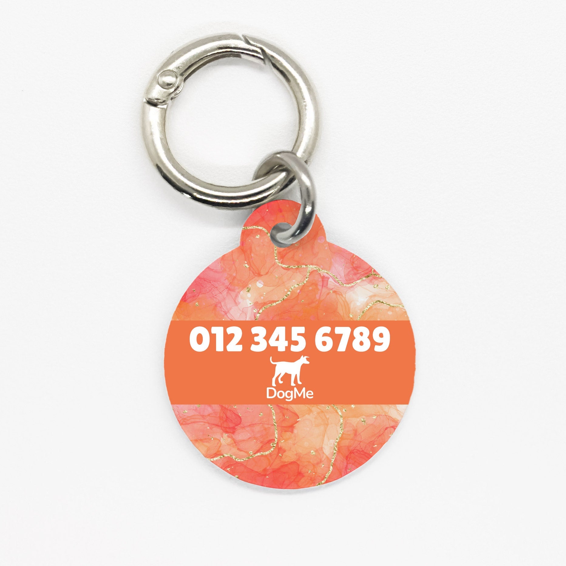 Orange Marble Pet ID Tag - DogMe