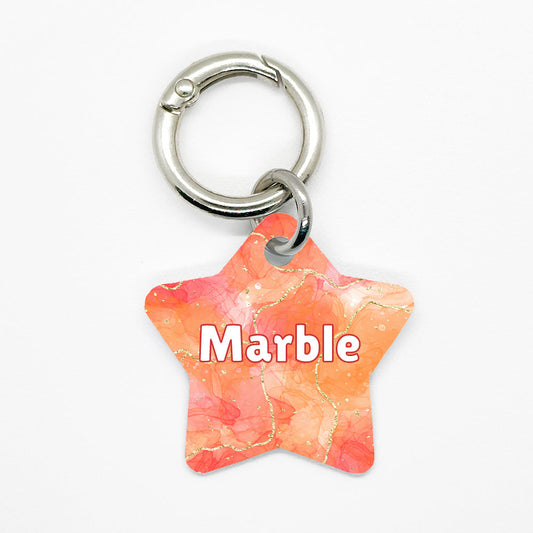 Orange Marble Pet ID Tag - DogMe
