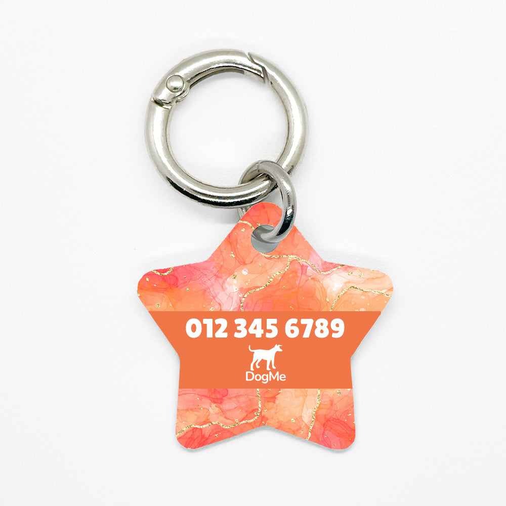 Orange Marble Pet ID Tag - DogMe