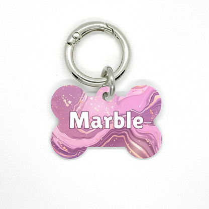 Pink Marble Pet ID Tag - DogMe